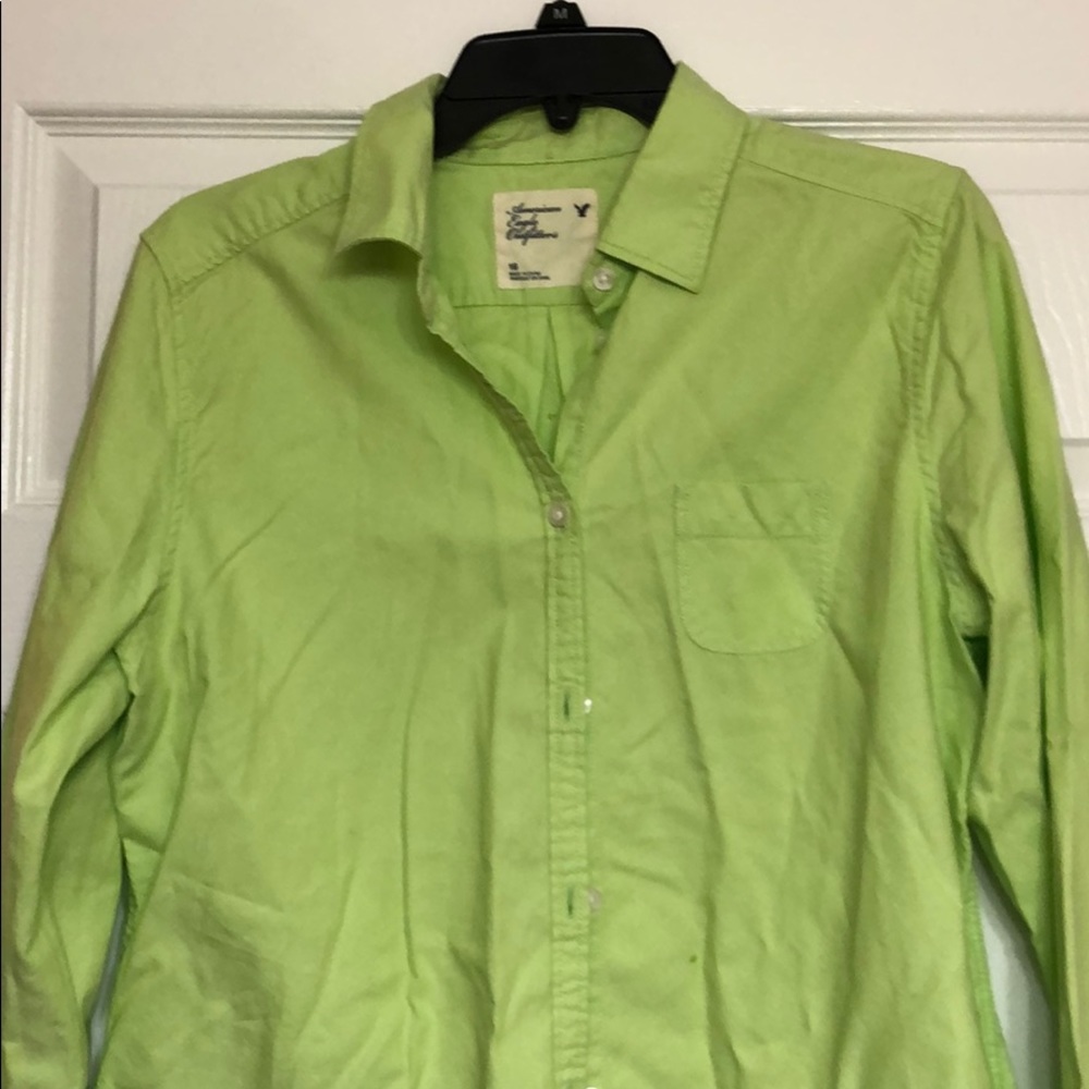 Lime green button shirt